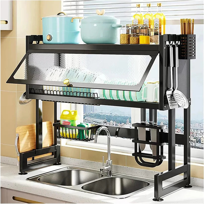 Organisateur de cuisine polyvalent avec égouttoir à vaisselle