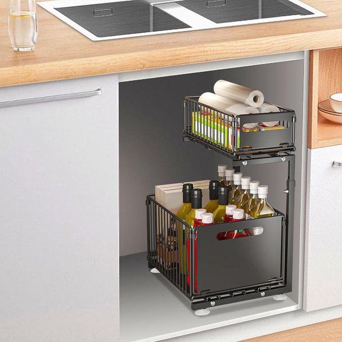 Étagère Coulissante Multifonction Cuisine & Salle de Bain – Gain de Place