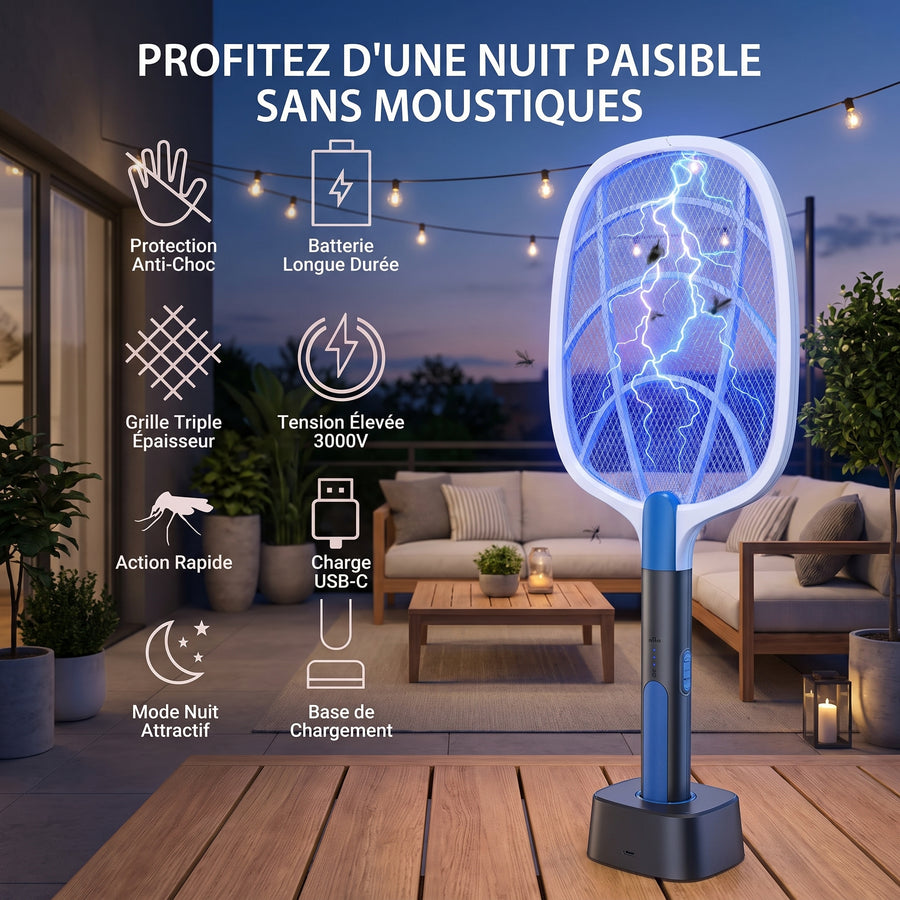 Raquette Anti-Moustiques Électrique 🦟⚡
