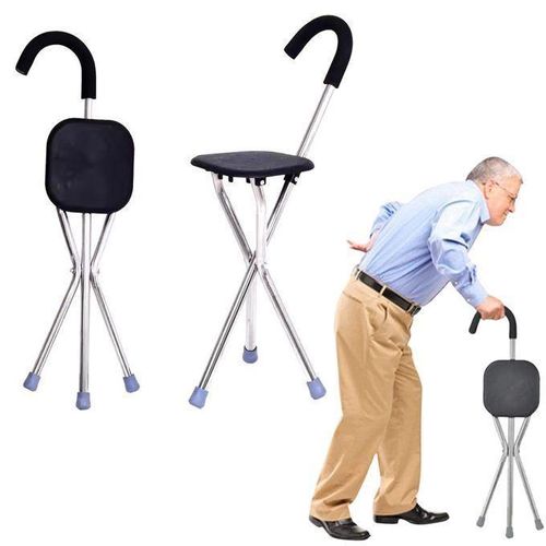 Béquille réglable 2 en 1 avec chaise pliante