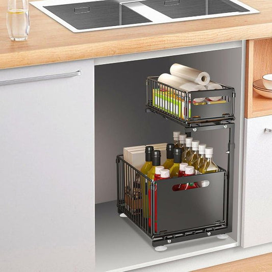 Étagère Coulissante Multifonction Cuisine & Salle de Bain – Gain de Place