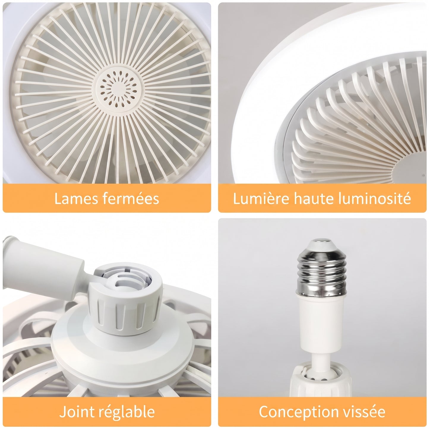 Lampe LED et ventilateur avec télécommande