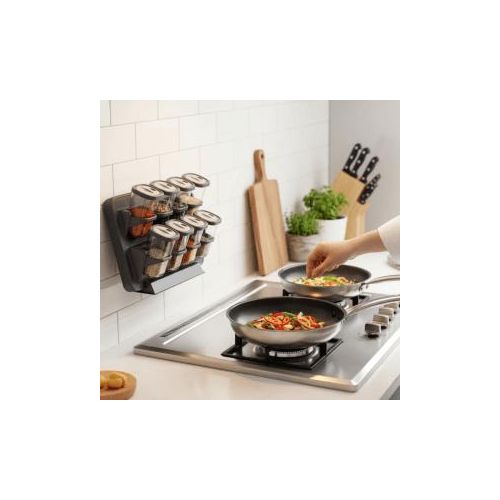Organisateur d'épices mural pouvant contenir huit pots - une solution de rangement moderne