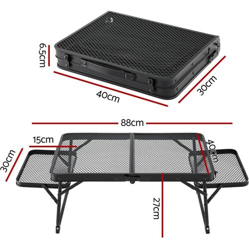 Table pliante en métal avec double poignée