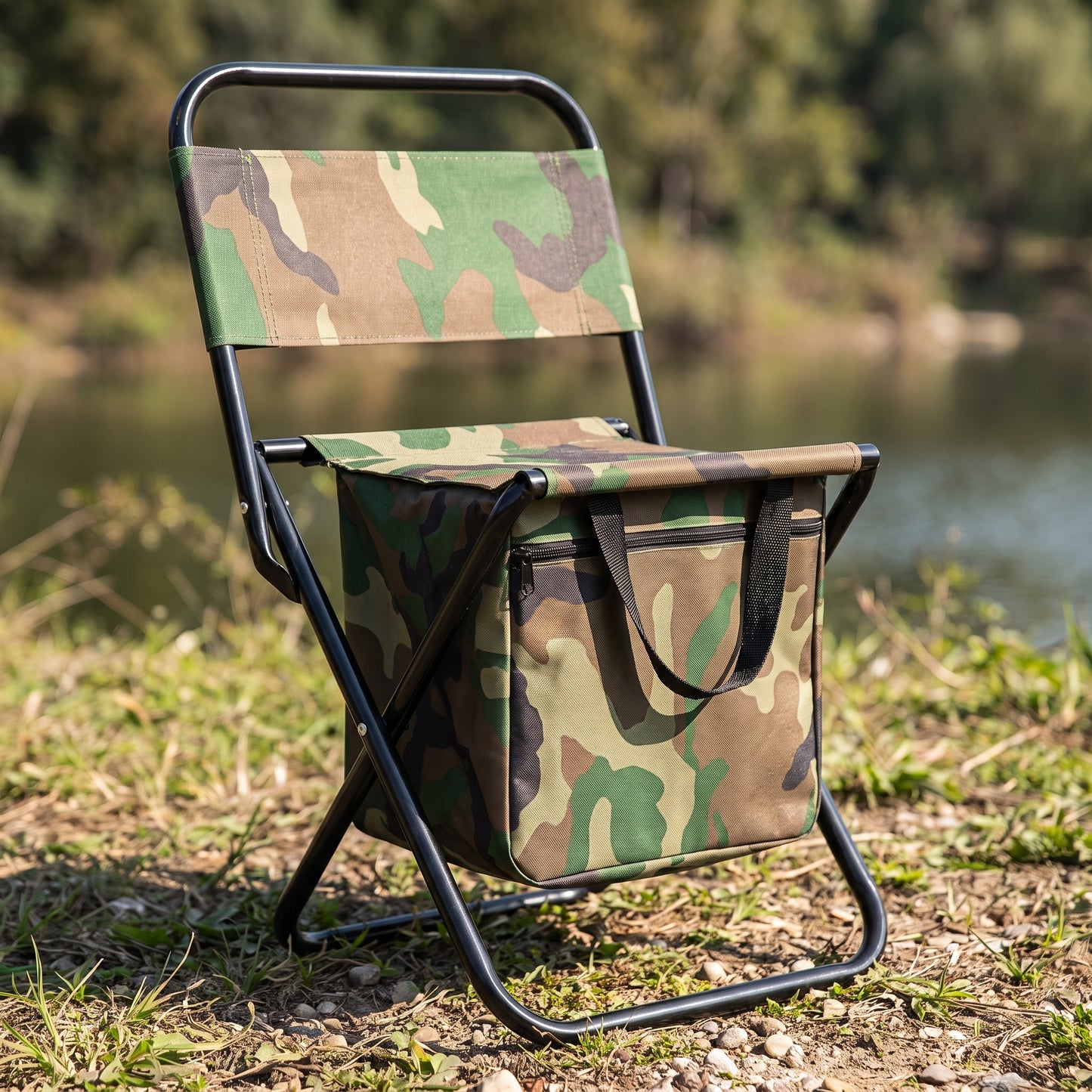 Chaise pliante avec sac de rangement