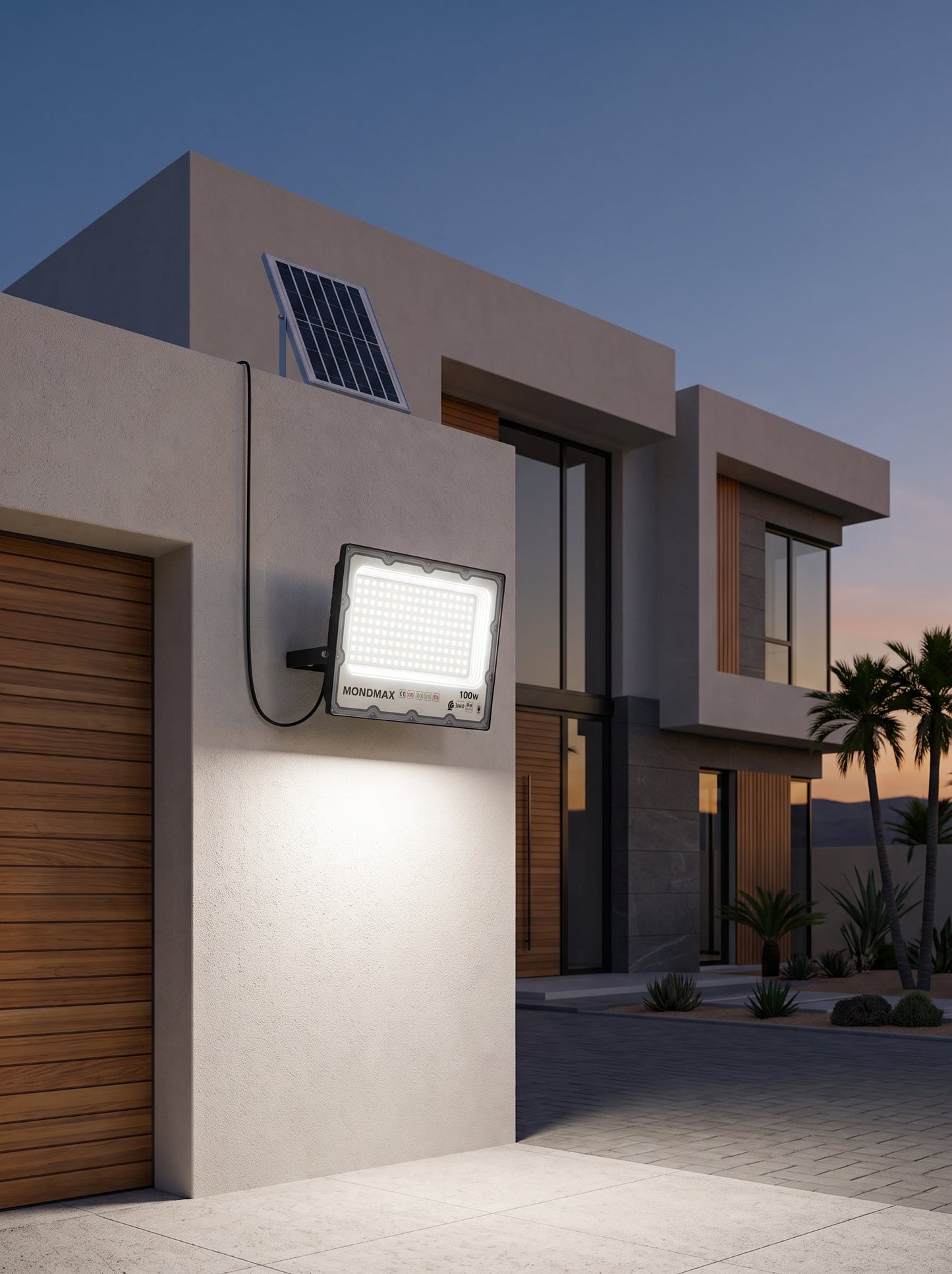 Projecteur Solaire LED 100W – Éclairage Extérieur Puissant