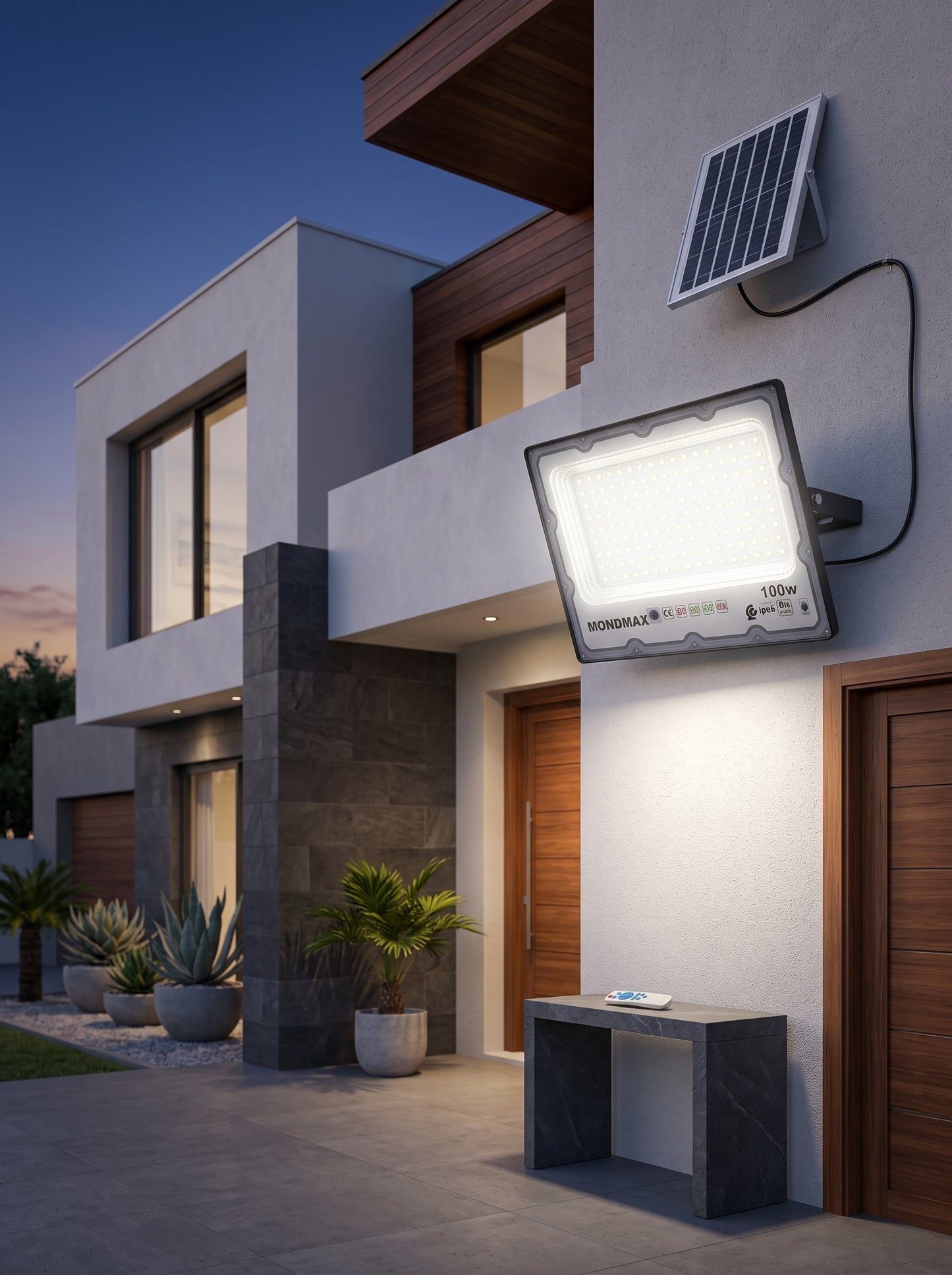 Projecteur Solaire LED 100W – Éclairage Extérieur Puissant