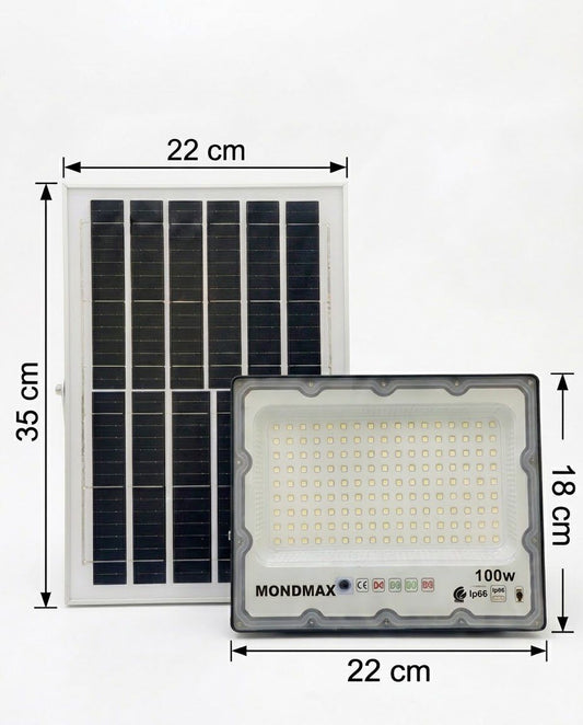 Projecteur Solaire LED 100W – Éclairage Extérieur Puissant