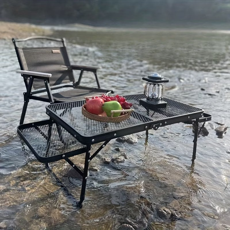 Table pliante en métal avec double poignée