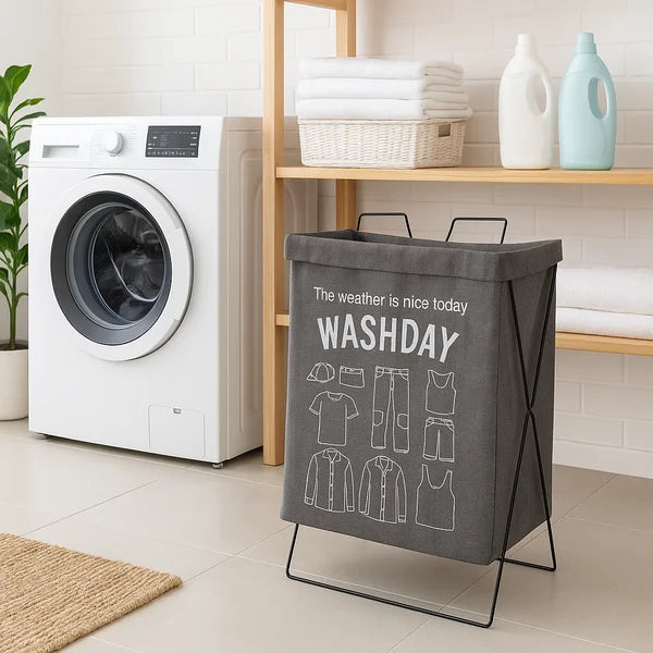 Panier à linge pliable Harpy, en coton épais