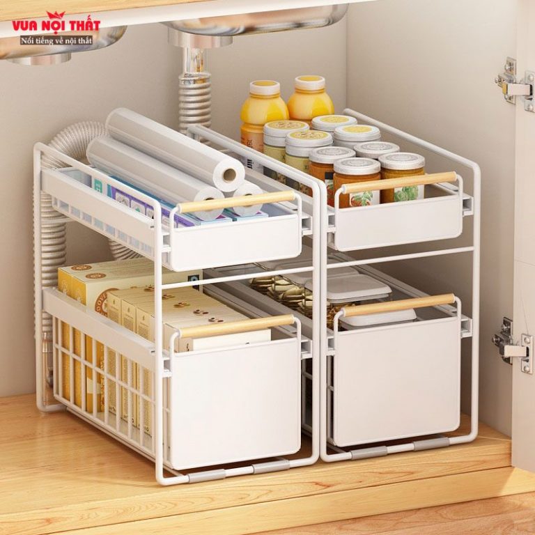 Organisateur de cuisine et rangement en métal à deux niveaux